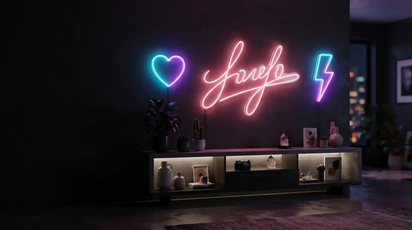 Frihetsgudinnan neon skylt strålande lila symbol för frihet och inspiration för mångsidiga utrymmen